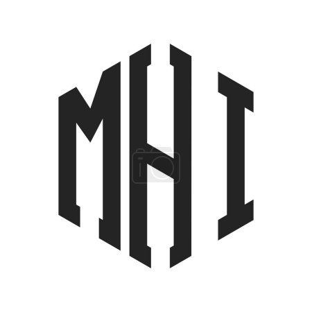 MHI Logo Design. Initial Letter MHI Monogram Logo using Hexagon shape