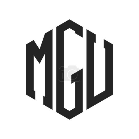 MGU Logo Design. Anfangsbuchstabe MGU Monogramm Logo mit Hexagon-Form