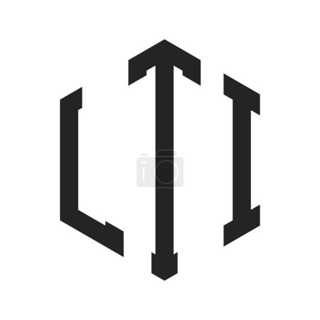 LTI Logo Design. Anfangsbuchstabe LTI Monogramm Logo mit Hexagon-Form