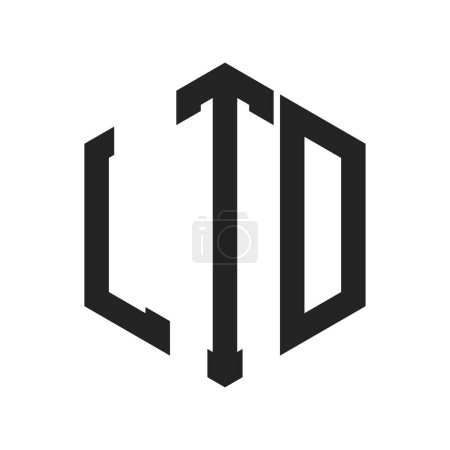 Diseño de Logo LTD. Logo inicial del monograma LTD de la letra usando la forma del hexágono