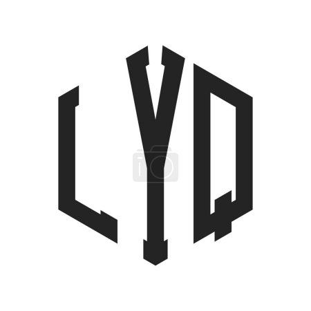 Ilustración de Diseño del logotipo de LYQ. Logotipo inicial del monograma de la letra LYQ usando la forma del hexágono - Imagen libre de derechos