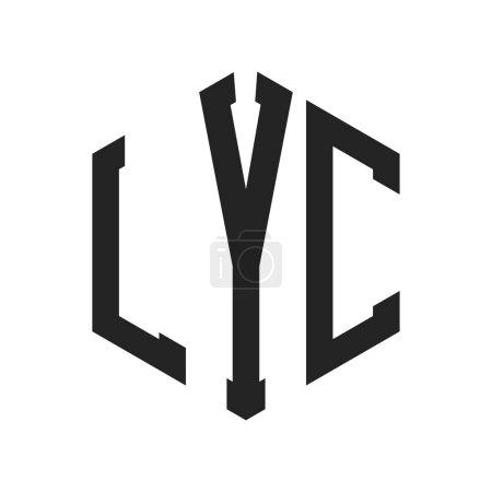 Logo LYC Design. Lettre initiale Logo monogramme LYC en forme d'hexagone