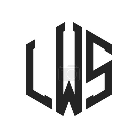 Illustration for LWS Logo Design. Initial Letter LWS Monogram Logo using Hexagon shape - Royalty Free Image