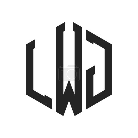 Téléchargez les illustrations : LWJ Logo Design. Lettre initiale Logo monogramme LWJ utilisant la forme hexagonale - en licence libre de droit