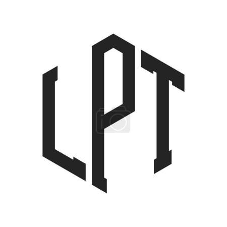 Logo LPT Design. Lettre initiale Logo LPT Monogram utilisant la forme hexagonale