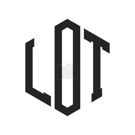 LOT Logo Design. Initial Letter LOT Monogram Logo using Hexagon shape