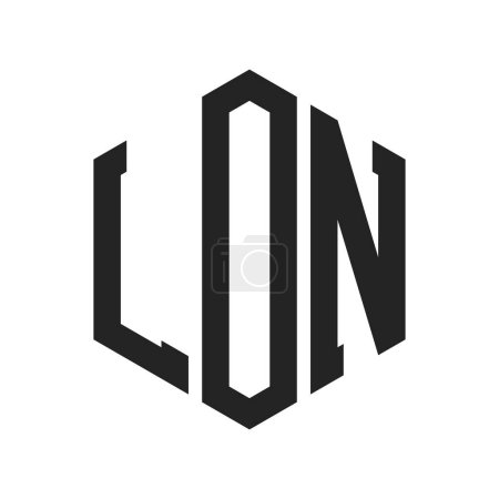LON Logo Design. Initial Letter LON Monogram Logo using Hexagon shape