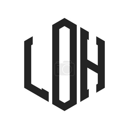 LOH Logo Design. Initial Letter LOH Monogram Logo using Hexagon shape