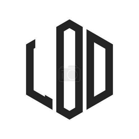 LOD Logo Design. Initial Letter LOD Monogram Logo using Hexagon shape
