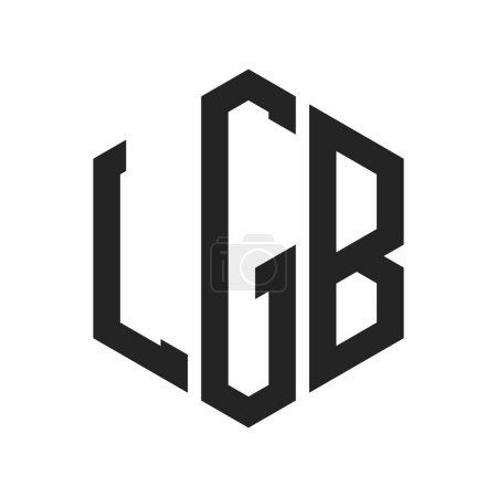 Illustration for LGB Logo Design. Initial Letter LGB Monogram Logo using Hexagon shape - Royalty Free Image