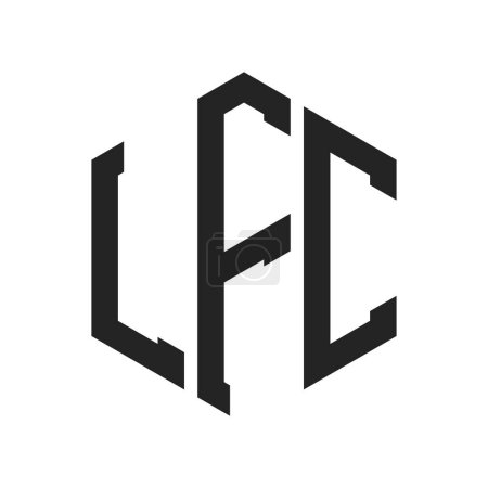 LFC Logo Design. Initial Letter LFC Monogram Logo using Hexagon shape