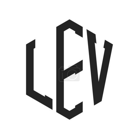 LEV Logo Design. Initial Letter LEV Monogram Logo using Hexagon shape