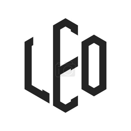 LEO Logo Design. Initial Letter LEO Monogram Logo using Hexagon shape