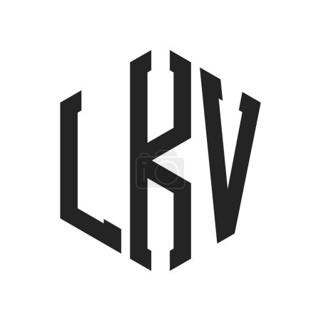 Téléchargez les illustrations : Logo LKV Design. Logo de monogramme de la lettre initiale LKV utilisant la forme hexagonale - en licence libre de droit