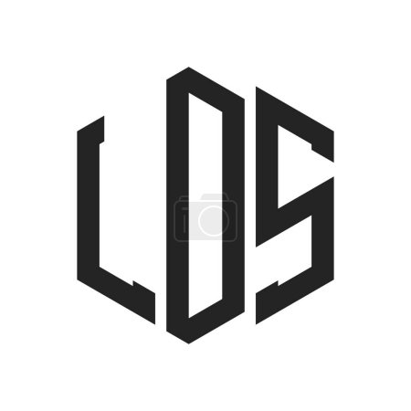 LDS Logo Design. Anfangsbuchstabe LDS Monogramm Logo mit Hexagon-Form