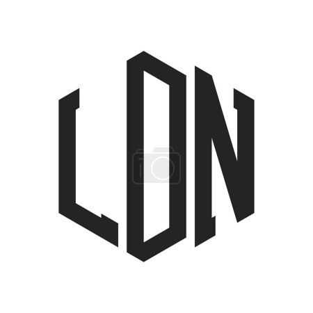 Logo LDN Design. Lettre initiale Logo monogramme LDN en forme d'hexagone