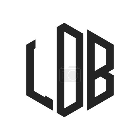 Téléchargez les illustrations : Conception de logo LDB. Lettre initiale LDB Monogram Logo utilisant la forme hexagonale - en licence libre de droit