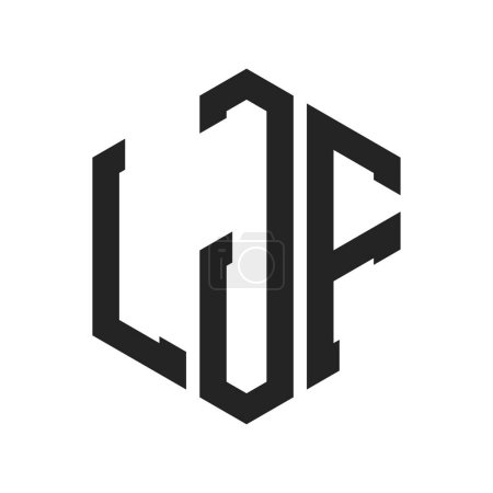 Ilustración de Diseño de Logo LJF. Letra inicial Logotipo del monograma de LJF usando la forma del hexágono - Imagen libre de derechos