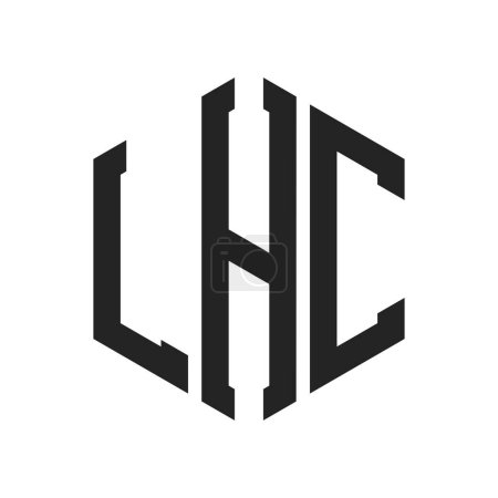 LHC Logo Design. Initial Letter LHC Monogram Logo using Hexagon shape