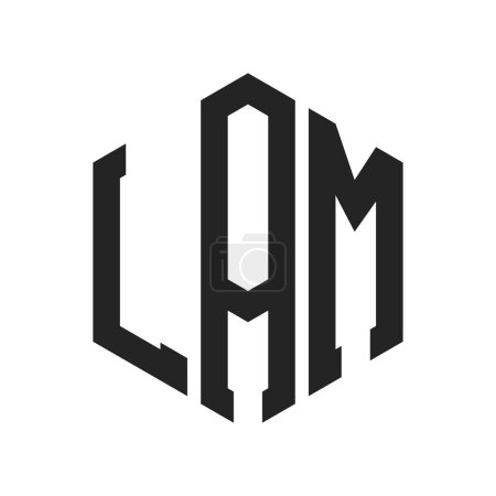 LAM Logo Design. Anfangsbuchstabe LAM Monogramm Logo mit Hexagon-Form