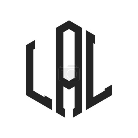 LAL Logo Design. Initial Letter LAL Monogram Logo using Hexagon shape