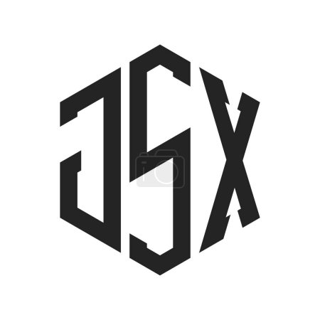 JSX Logo Design. Initial Letter JSX Monogram Logo using Hexagon shape
