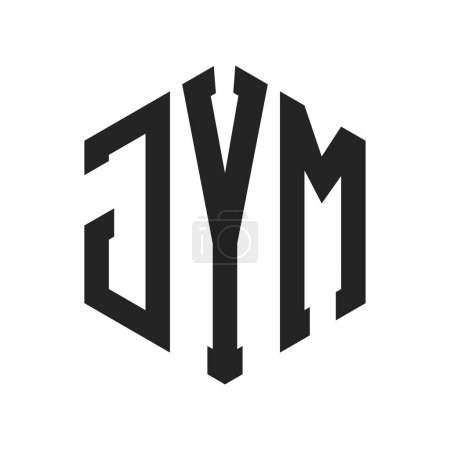 Illustration for JYM Logo Design. Initial Letter JYM Monogram Logo using Hexagon shape - Royalty Free Image