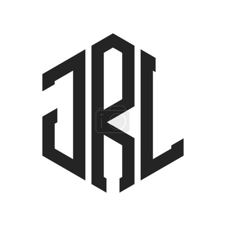 Illustration for JRL Logo Design. Initial Letter JRL Monogram Logo using Hexagon shape - Royalty Free Image