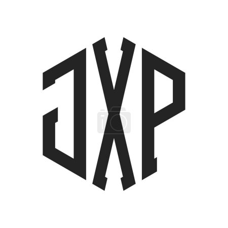 Illustration for JXP Logo Design. Initial Letter JXP Monogram Logo using Hexagon shape - Royalty Free Image