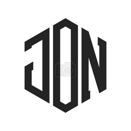 Diseño de Logo JON. Letra inicial JON Monogram Logo con forma de hexágono