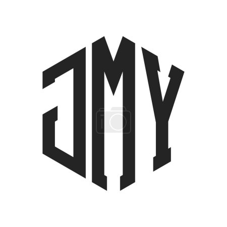 Ilustración de Diseño de Logo JMY. Letra inicial JMY Monogram Logo con forma de hexágono - Imagen libre de derechos