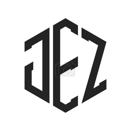 Illustration for JEZ Logo Design. Initial Letter JEZ Monogram Logo using Hexagon shape - Royalty Free Image