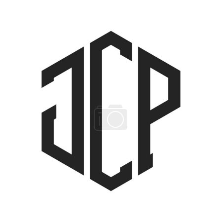 Illustration for JCP Logo Design. Initial Letter JCP Monogram Logo using Hexagon shape - Royalty Free Image