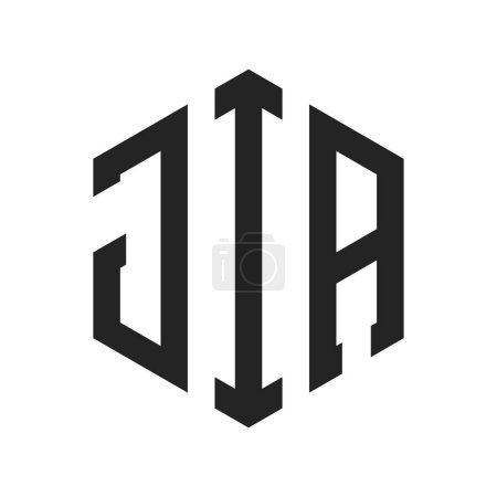 Illustration for JIA Logo Design. Initial Letter JIA Monogram Logo using Hexagon shape - Royalty Free Image
