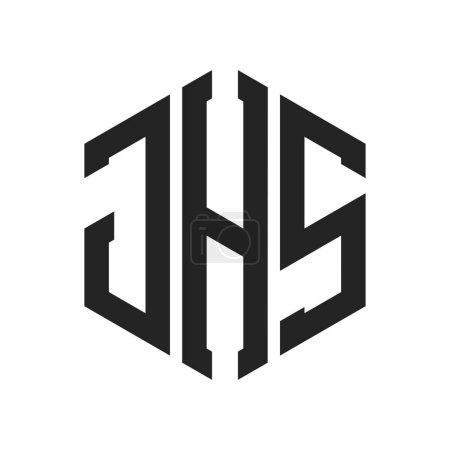 Conception de logo JHS. Lettre initiale JHS Monogram Logo en utilisant la forme hexagonale