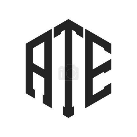 ATE Logo Design. Anfangsbuchstabe ATE Monogramm Logo mit Hexagon-Form