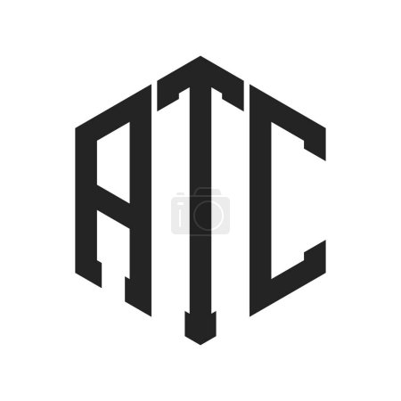 ATC Logo Design. Anfangsbuchstabe ATC Monogramm Logo mit Hexagon-Form