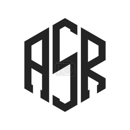 ASR Logo Design. Initial Letter ASR Monogram Logo using Hexagon shape