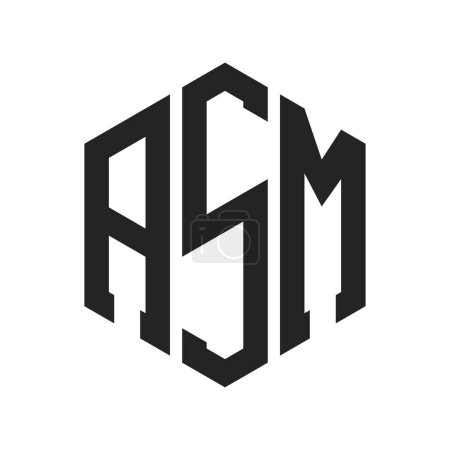 ASM Logo Design. Initial Letter ASM Monogram Logo using Hexagon shape