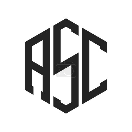 ASC Logo Design. Initial Letter ASC Monogram Logo using Hexagon shape