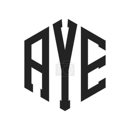 AYE Logo Design. Initial Letter AYE Monogram Logo using Hexagon shape