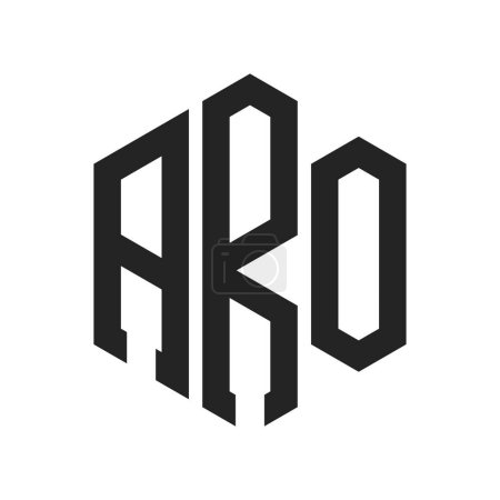 ARO Logo Design. Initial Letter ARO Monogram Logo using Hexagon shape