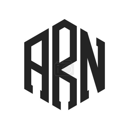 ARN Logo Design. Anfangsbuchstabe ARN Monogramm Logo mit Hexagon-Form