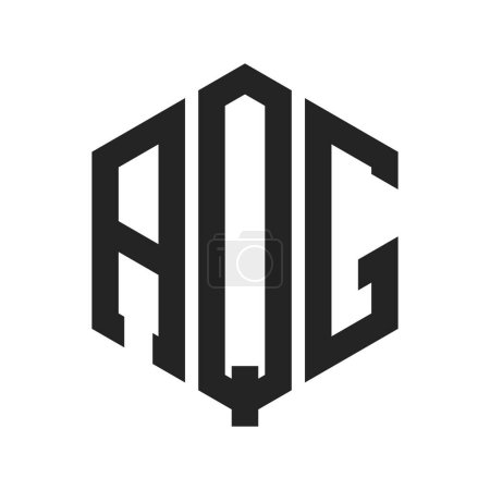 Ilustración de Diseño de Logo AQG. Logo inicial del monograma de la letra AQG usando la forma del hexágono - Imagen libre de derechos