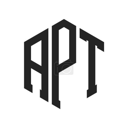 APT Logo Design. Initial Letter APT Monogram Logo using Hexagon shape