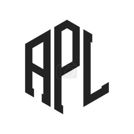APL Logo Design. Initial Letter APL Monogram Logo using Hexagon shape