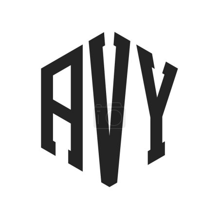 AVY Logo Design. Anfangsbuchstabe AVY Monogram Logo mit Hexagon-Form