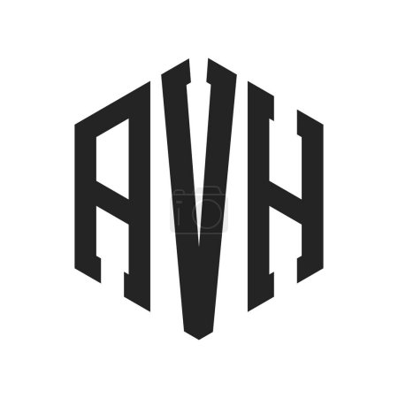 Téléchargez les illustrations : AVH Logo Design. Lettre initiale AVH Monogram Logo utilisant la forme hexagonale - en licence libre de droit