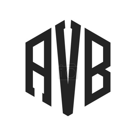 Illustration for AVB Logo Design. Initial Letter AVB Monogram Logo using Hexagon shape - Royalty Free Image