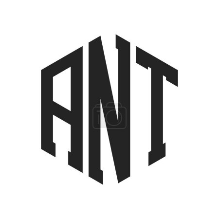 ANT Logo Design. Anfangsbuchstabe ANT Monogramm Logo mit Hexagon-Form